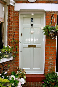 Farrow and Ball Pale Powder Front Door In Full Sun