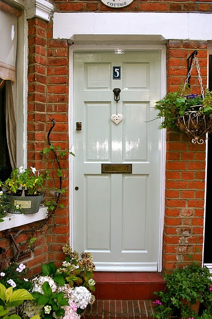 Farrow and Ball Pale Powder Front Door In Full Sun