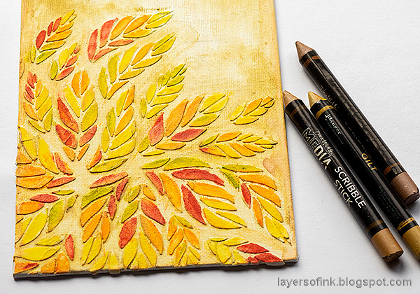 Layers of ink - Tumbling Leaves Canvas Tutorial by Anna-Karin Evaldsson.