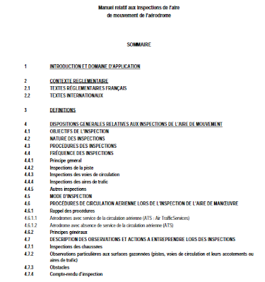 Manuel relatif aux inspections de l'aire de mouvement de l'aérodrome