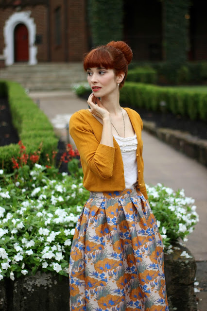 Abundant Floral Embossed Midi Skirt from Chic Wish