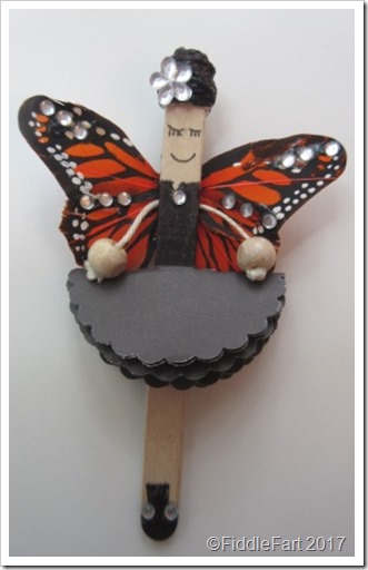 Popsicle stick Gothic Fairy with Butterfly wings
