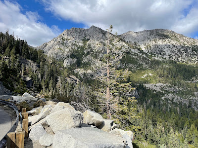 the mountain peaks above Emerald Bay