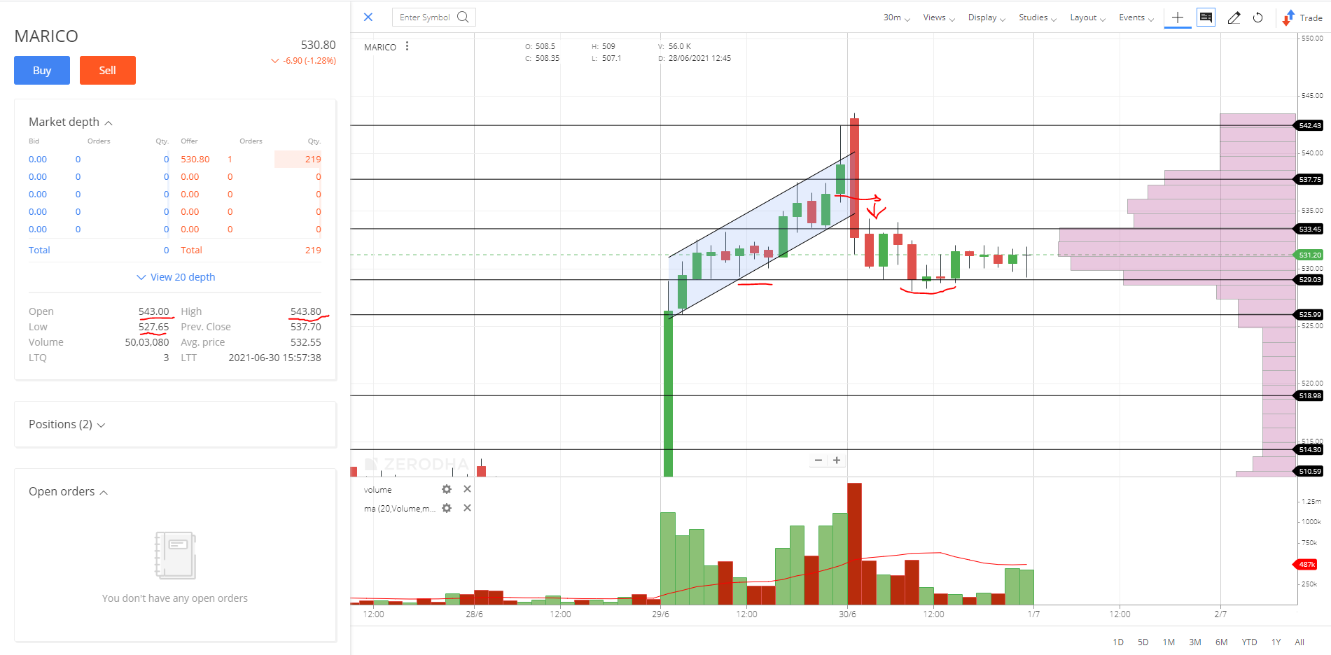 MARICO-INTRADAY-Daily-29-06-2021-PEROFRMANCE