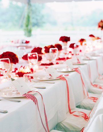 red and white wedding