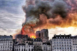 Emmanuel Macron dan Donald Trump Responds Berduka dengan Terbakarnya Katedral Notre Dame Paris