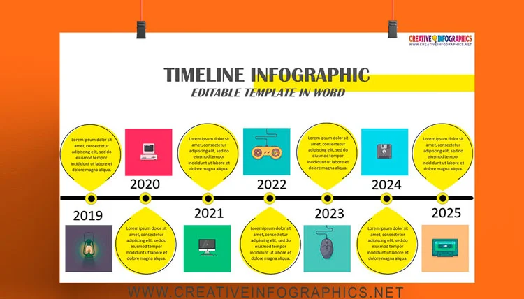 Classic timeline infographic template