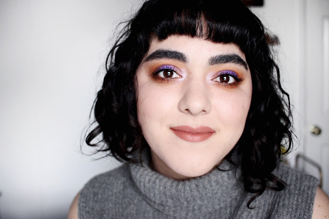 Maquillaje Morado y Naranja