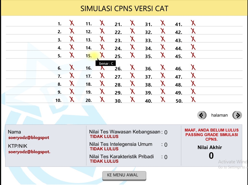  Simulasi  Soal CAT  CPNS  2021 