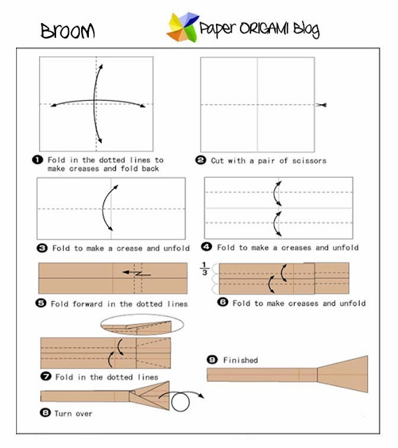 Witch Origami broom