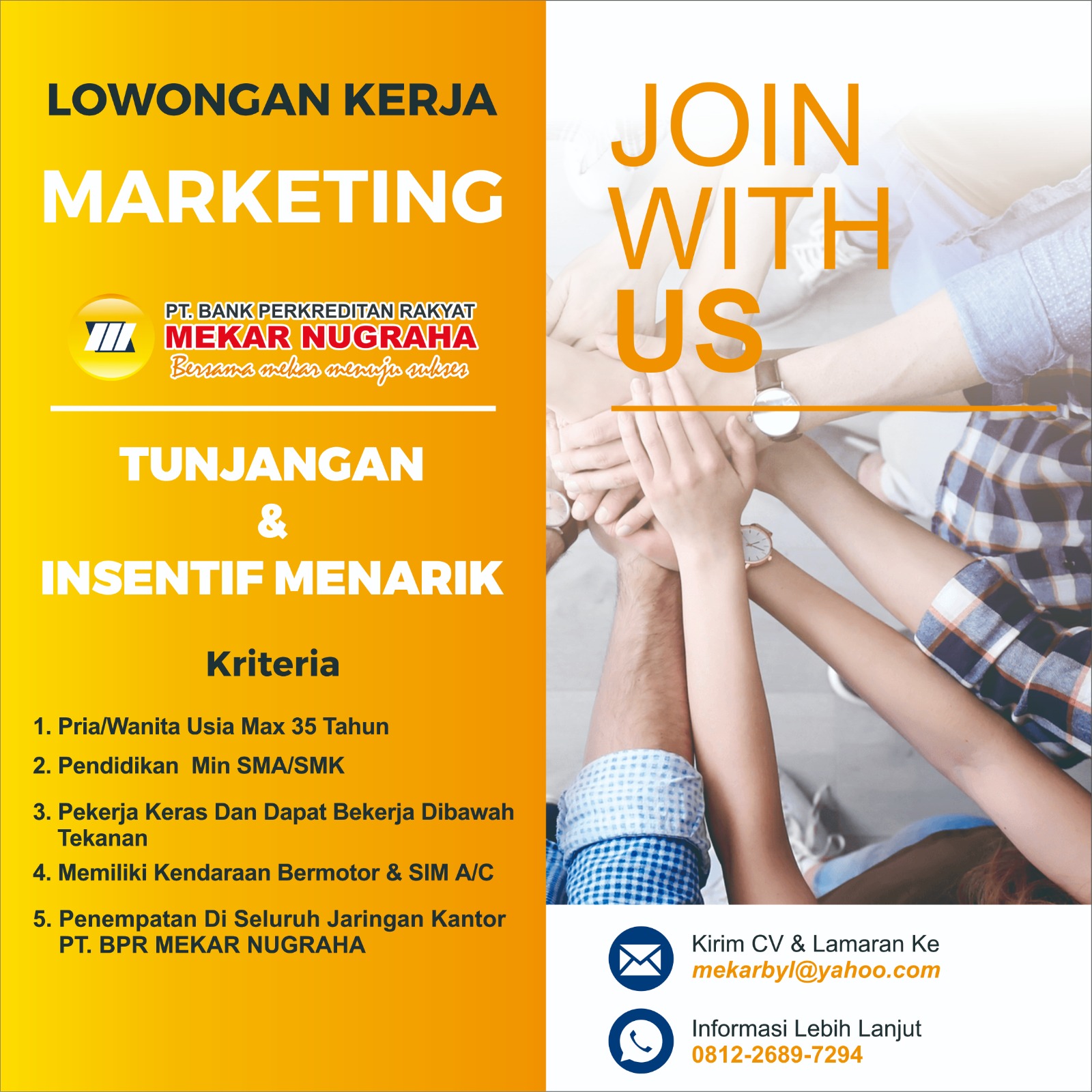 Loker BPR Mekar Nugraha Solo April 2024