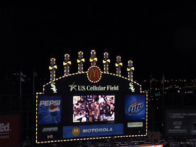 U.S. Cellular Field scoreboard homerun lights