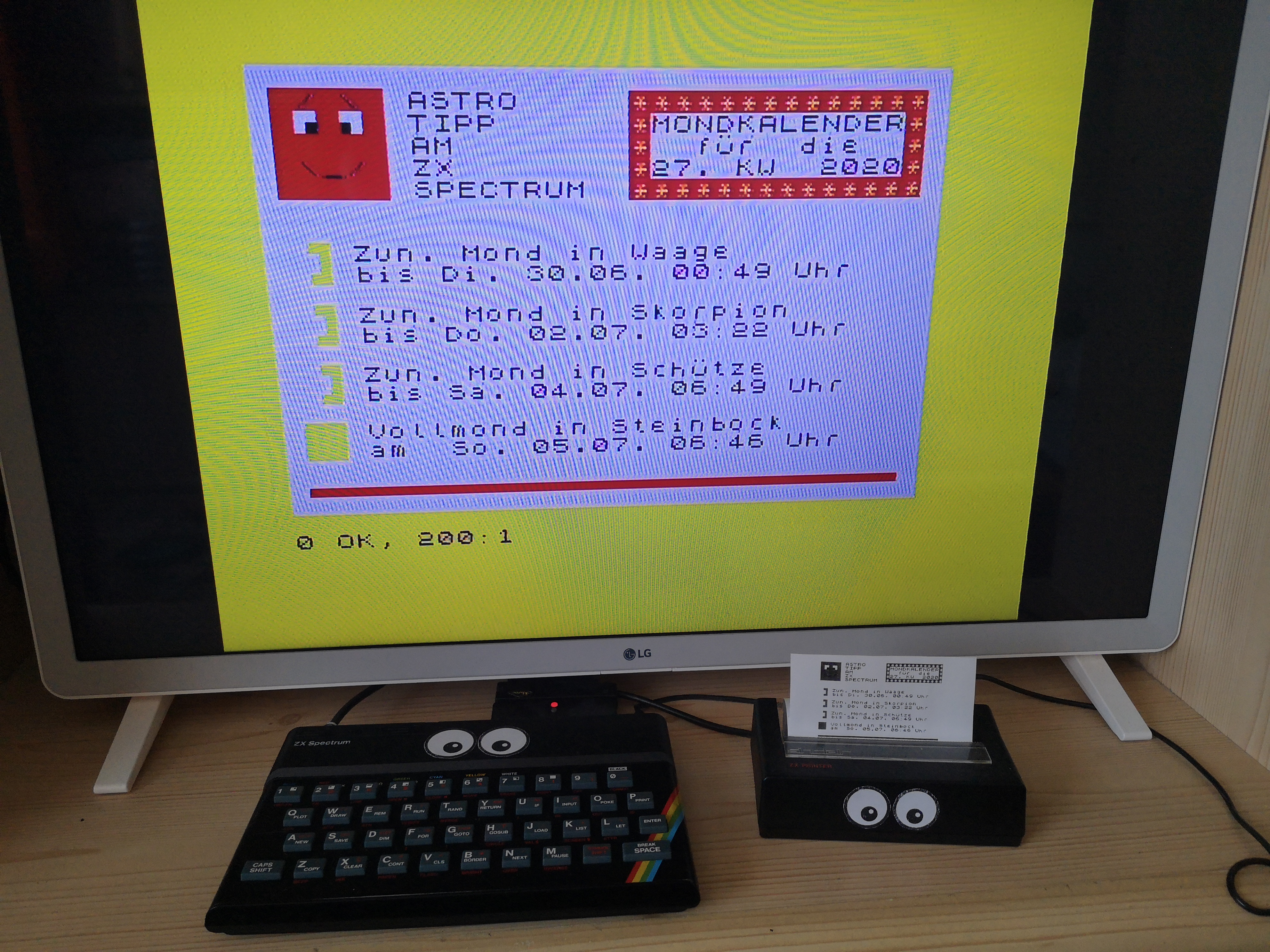 Mondkalender am ZX Spectrum und ZX Printer