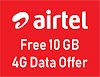 Airtel Get Free 10GB 4G Data By Dialing Number