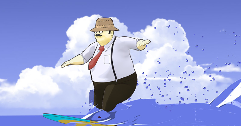 boss gone surfing blender3d animation