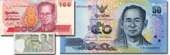 Dinheiro do mundo -Tailândia - Baht