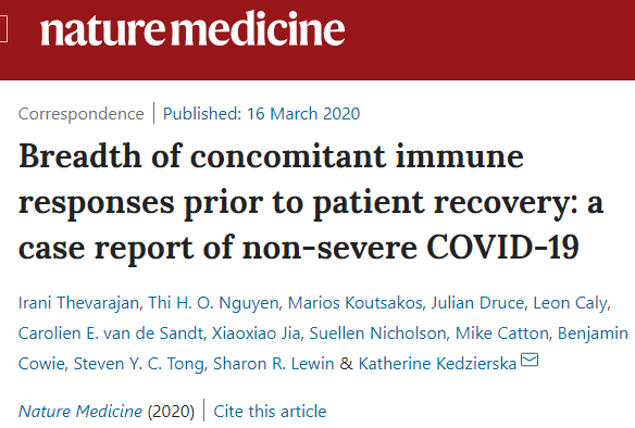 Amplitude de respostas imunológicas concomitantes antes da recuperação do paciente: relato de caso de COVID-19 não grave