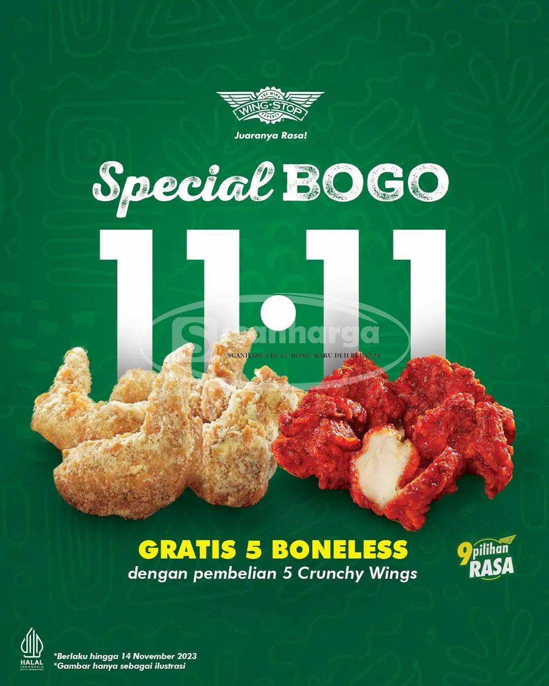 Promo WINGSTOP SPESIAL 11.11 – BELI 5 GRATIS 5 BONELESS