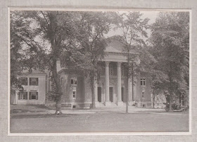 A black and white photograph of Webster Hall.