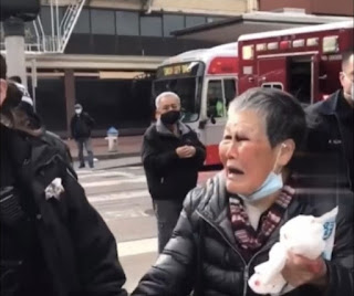A 76-year-old Chinese grandmother was attacked by a white man for no reason. But karma was fast as the Chinese granny instinctively fought back with a wooden stick and sends the man in a stretcher.