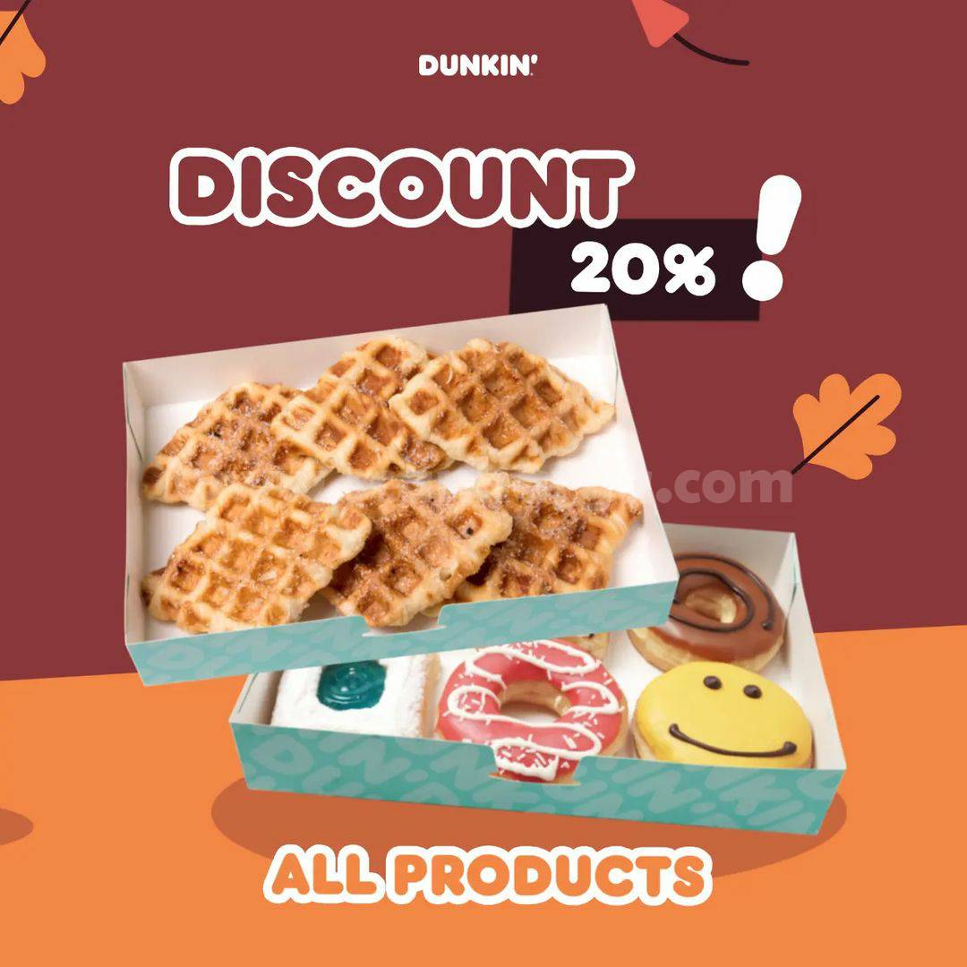 DUNKIN’ DONUTS Promo DISKON 20% dengan DD CARD