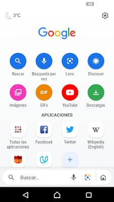 Captura de pantalla de Google Go