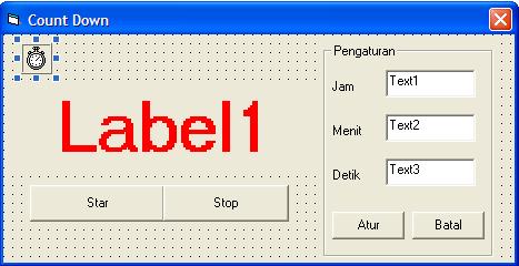 Cara Membuat Aplikasi Stopwatch dan Source Code Aplikasi Hitung Mundur di Visual Basic 6.0