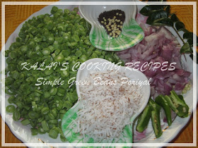 Simple Green Beans Poriyal Ingredients