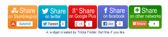 Tricks Finder Social Sharing Widget
