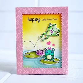 Sunny Studio: Froggy Friends Hoppy Valentine's Day Frog Card by Lexa Levana.
