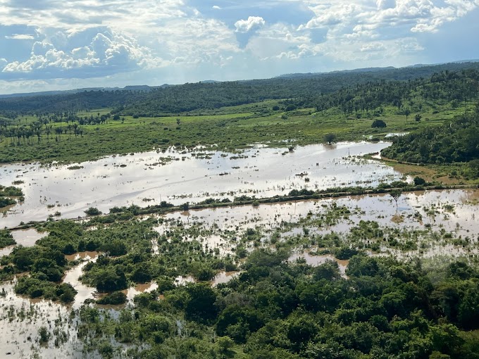 IMAGENS AÉREAS: Veja a situação da barragem do Rio Flores e Trizidela do Vale.