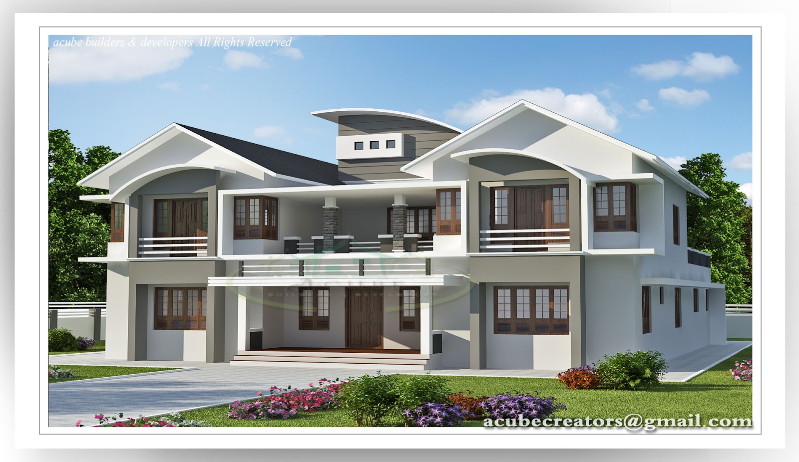 Bedroom Luxury Villa Design - 5091 sq.ft. (Plan 149) | Acube ...