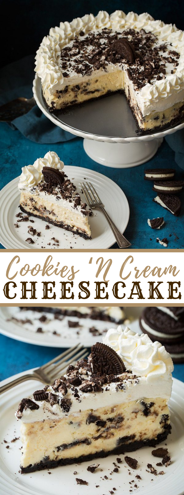 Cookies ‘N Cream Cheesecake #desserts #cake