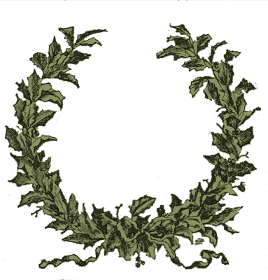 Vintage Clip Art Holly Wreath Frame