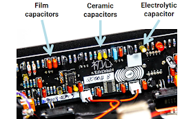 Capacitors in a guitar pedal