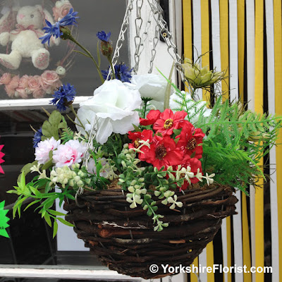  Silk flower hanging basket