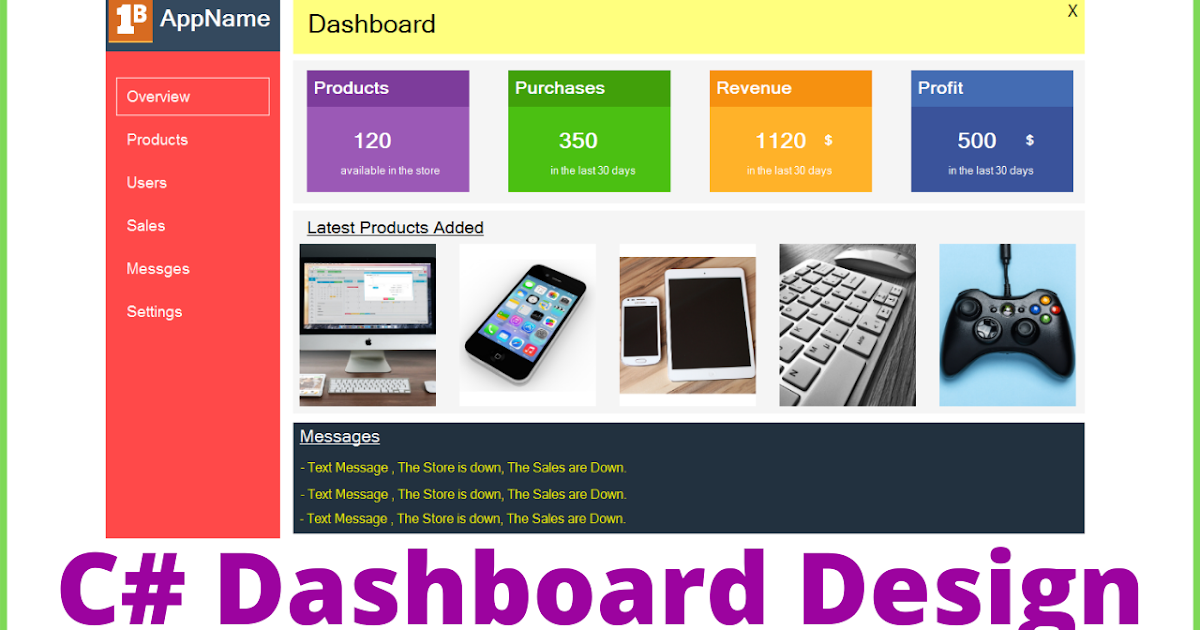C# Dashboard Design - Bahasa Pemrogaman