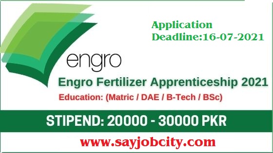 Engro Fertilizer Apprenticeship 2021