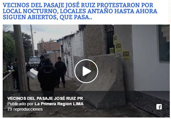 VECINOS DEL PASAJE JOSÉ RUIZ PROTESTARON POR LOCAL NOCTURNO, LOCALES ANTAÑO HASTA AHORA SIGUEN ABIERTOS, QUE PASA..