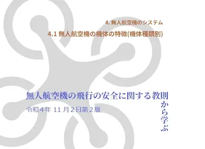 無人航空機の飛行の安全に関する教則から学ぶ 4.1 無人航空機の機体の特徴（機体種類別）