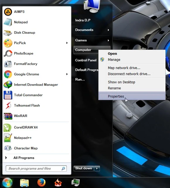 Start Menu Windows 7