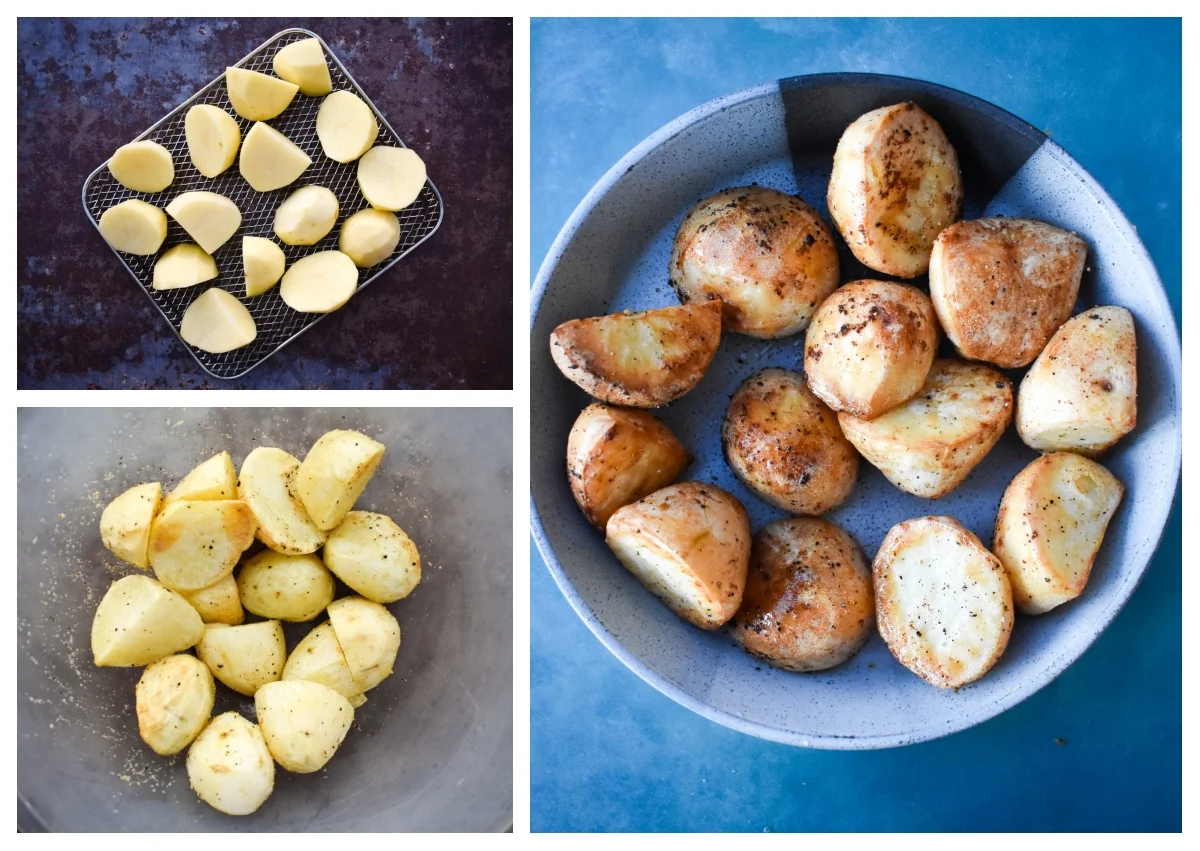 air fryer roast potatoes - step 2.