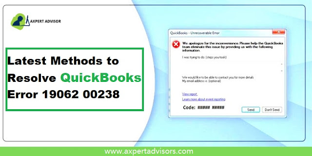 Troubleshoot the QuickBooks Error Code 19062 00238