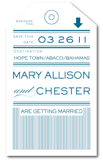 custom baggage tag save the date card