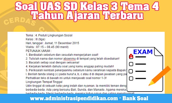 Soal Uas Sd Kelas 3 Tema 4 Tahun Anutan Terbaru