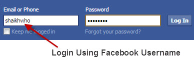 login-using-facebook-username