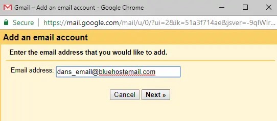 Bluehost Add Gmail