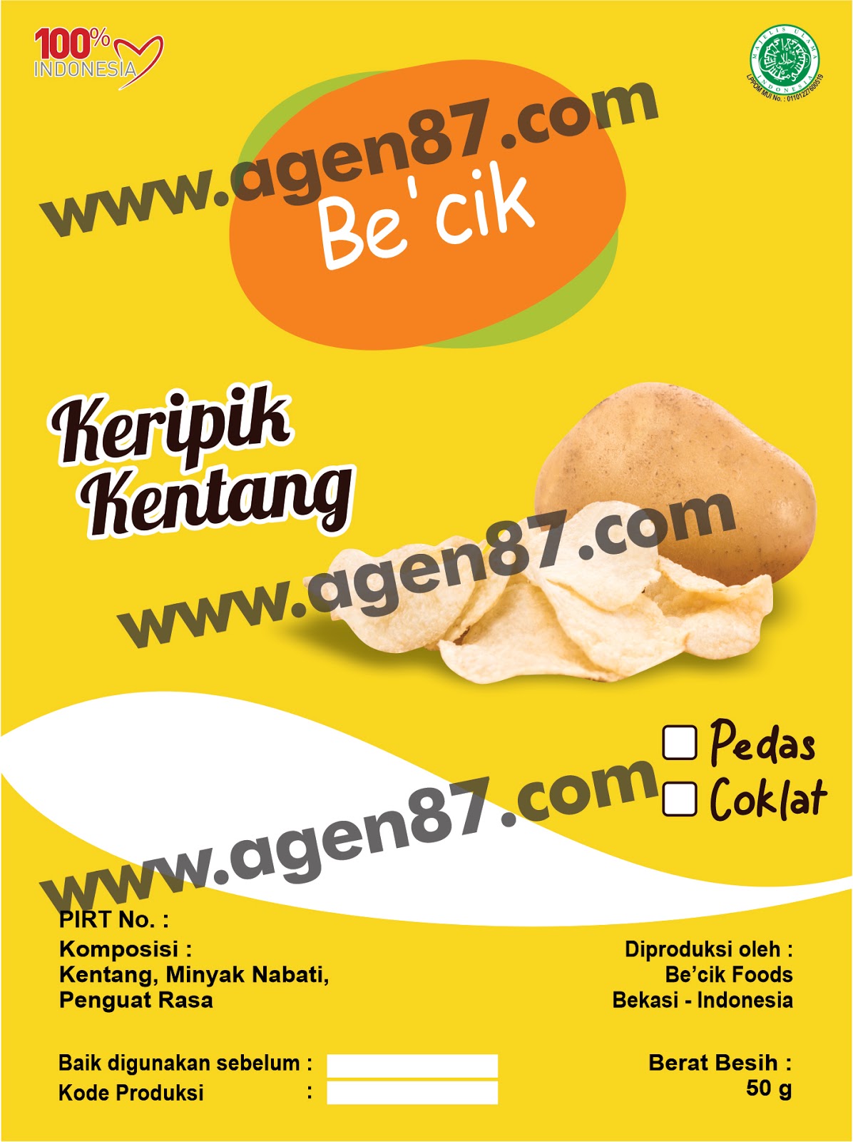 Contoh Desain Sticker Makanan Label Makanan Ringan  Agen87