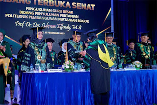 Mentan SYL Kukuhkan Guru Besar Polbangtan Harap Hadir di Setiap Provinsi Jadi Coaching Clinic Para Penyuluh