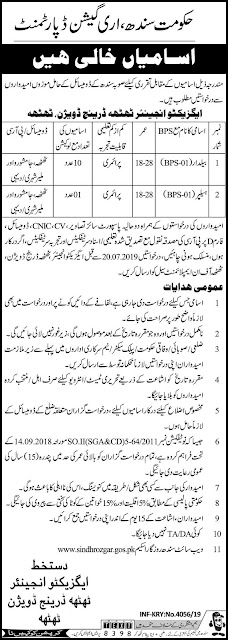 Jobs In Govt Of Sindh Irrigation Department  Jul 2019 Jobs